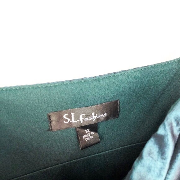 S.L. Fashions Emerald Green Taffeta Dance Dress - Picture 5 of 6